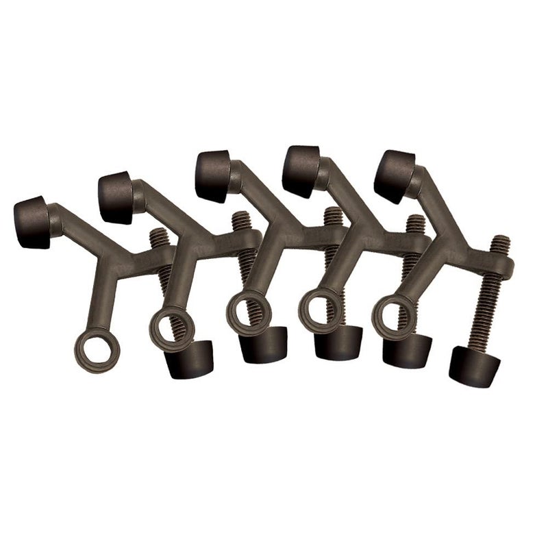 Design House 181792 Adjustable Door Stoppers Hinge Pin Door Stop Wall Protector with Rubber Tip  Oil Rubbed Bronze  5-Pack - Image 1
